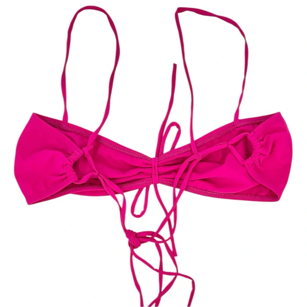 [relisted] NWOT Maryam Nassir Zadeh Rio Pink Fuchsia Bandeau Bikini Swim Top - Picture 6 of 12